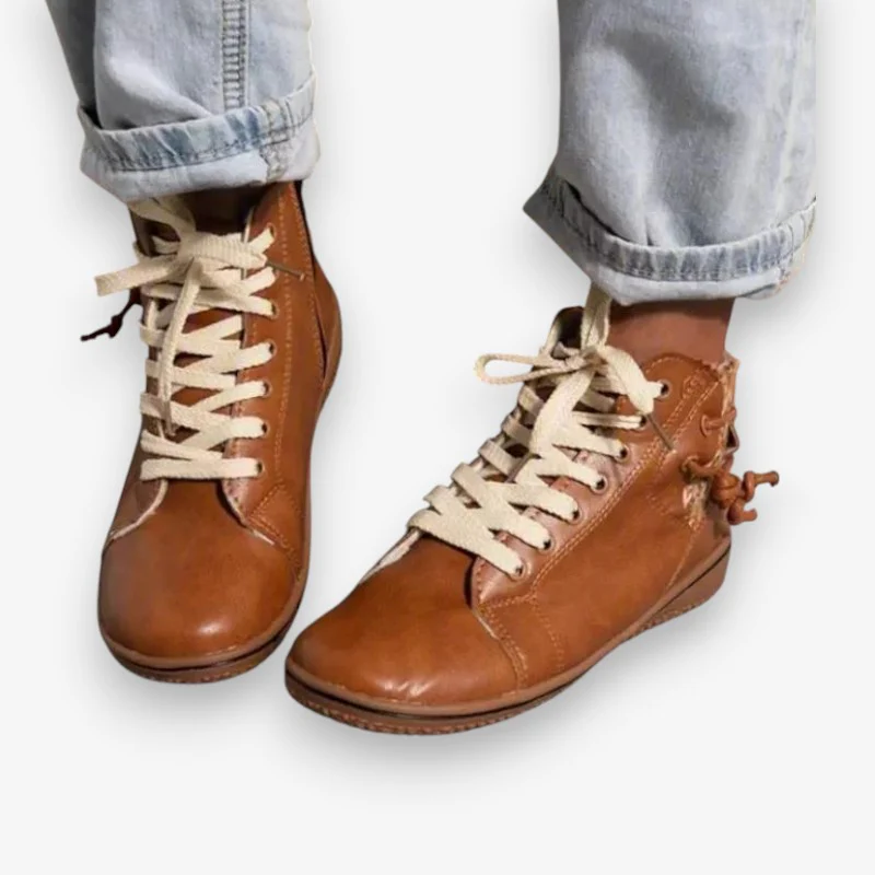 Nora – Lace-Up Boots with Round Toe and Zipper - Image 4
