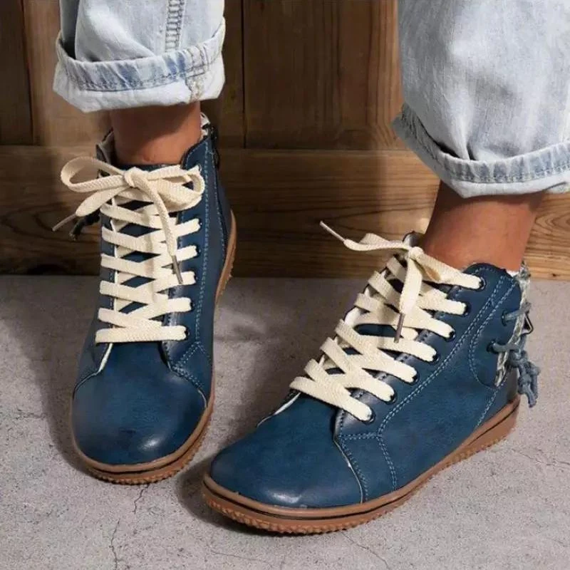 Nora – Lace-Up Boots with Round Toe and Zipper - Image 6