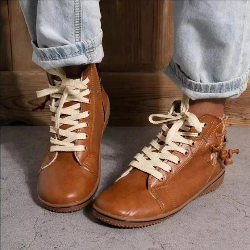 Nora – Lace-Up Boots with Round Toe and Zipper - Image 7