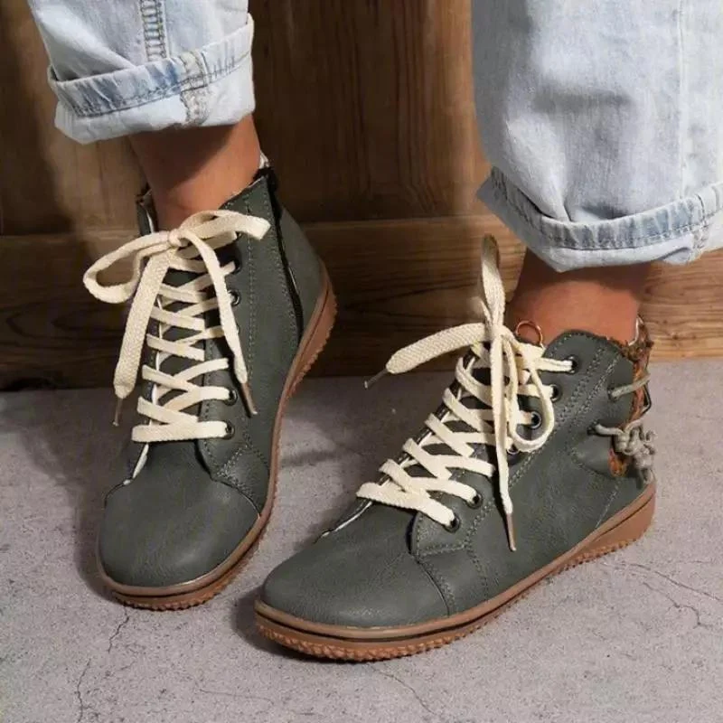 Nora – Lace-Up Boots with Round Toe and Zipper - Image 8