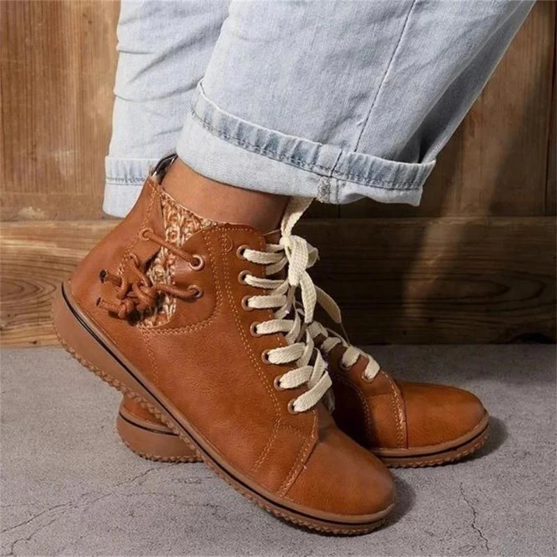 Nora – Lace-Up Boots with Round Toe and Zipper - Image 9