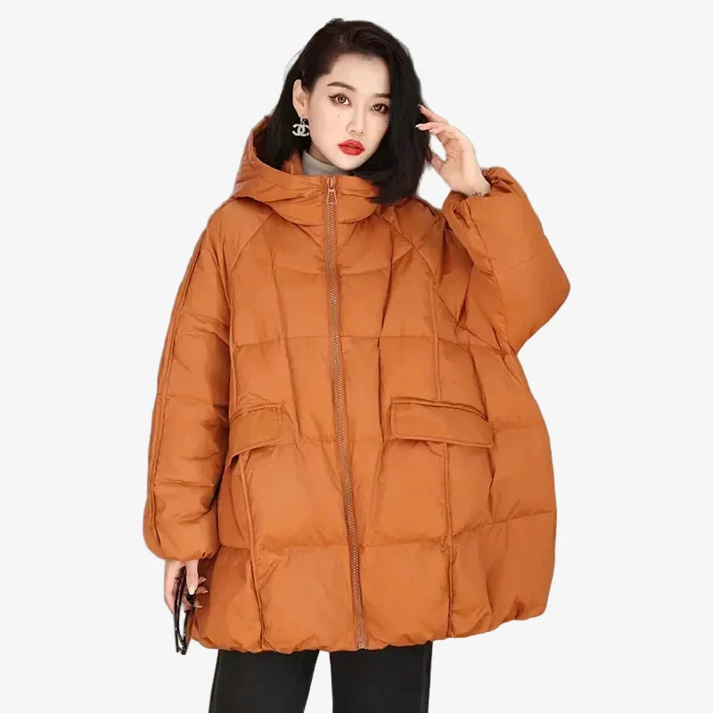 Nora – Women's Hooded Coat with Zipper - Image 4
