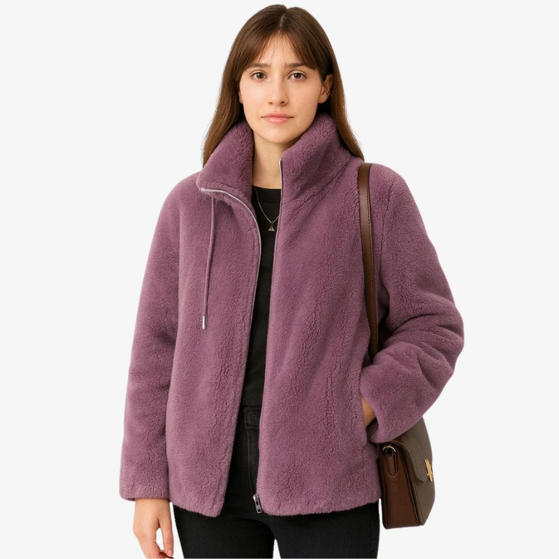 Nora – Long Sleeve Zip-Up Jacket with Stand Collar - Image 3