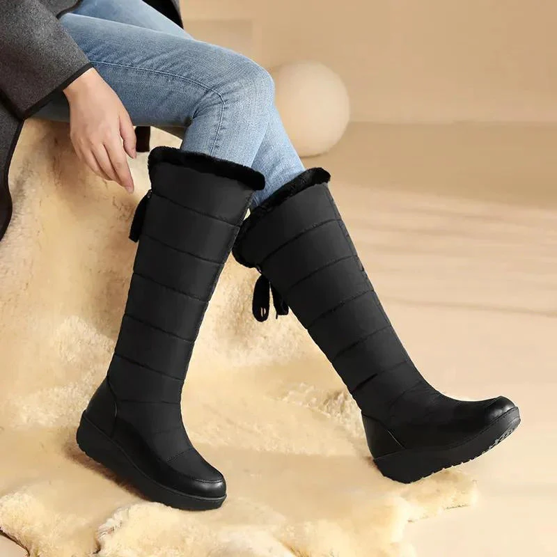 Norlien – Fur-Lined Knee-High Boots with Lace-Up Closure - Image 4