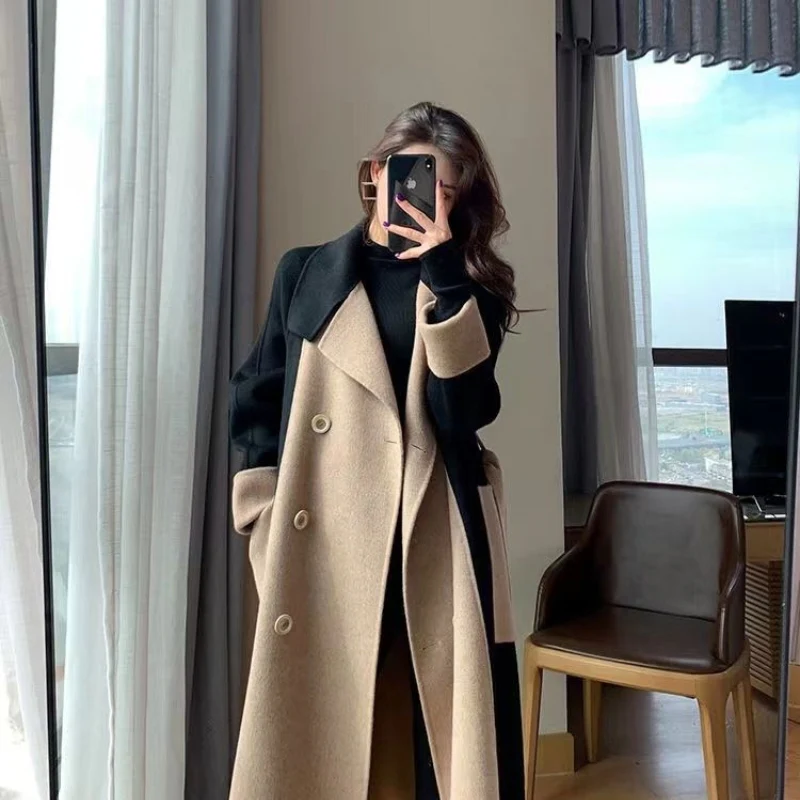 Olivia – Women's Long Sleeve Coat with Adjustable Waistband and Pockets - Image 2