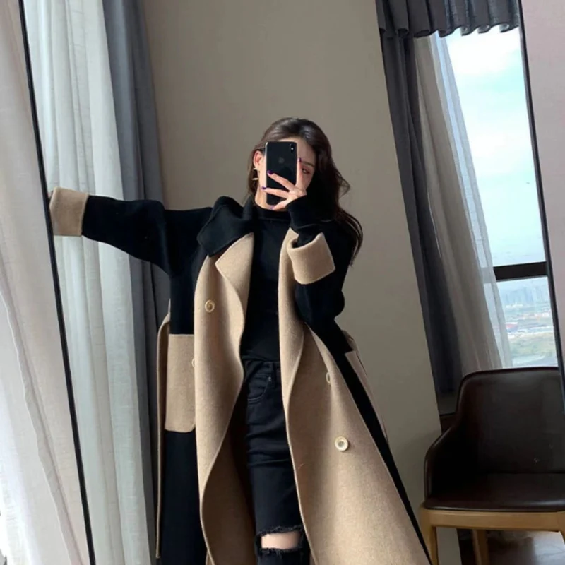 Olivia – Women's Long Sleeve Coat with Adjustable Waistband and Pockets - Image 4