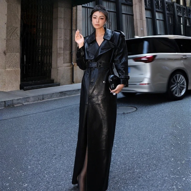 Olivia – Long Sleeve Coat with Down Collar and Adjustable Strap - Image 4