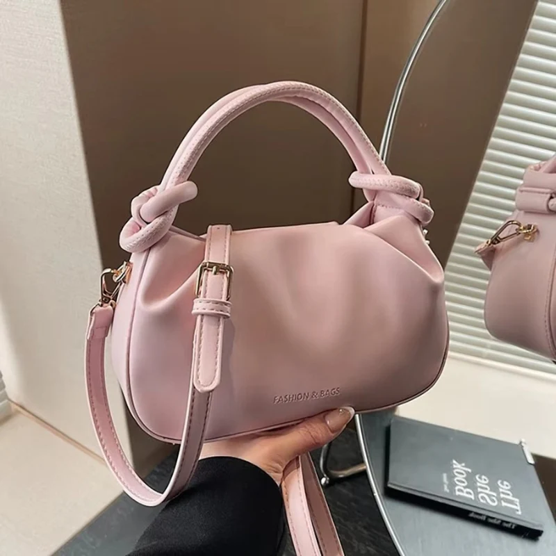Oriana – Adjustable Shoulder Bag With Knotted Handle And Buckle - Image 9