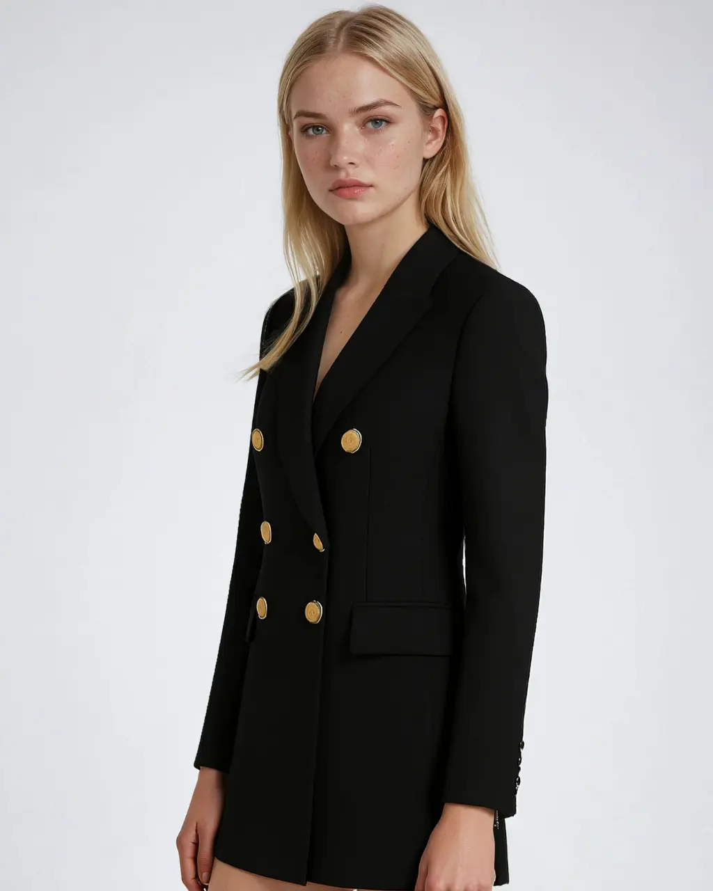 Women's Polyester Blazer Dress with Long Sleeves - Image 2
