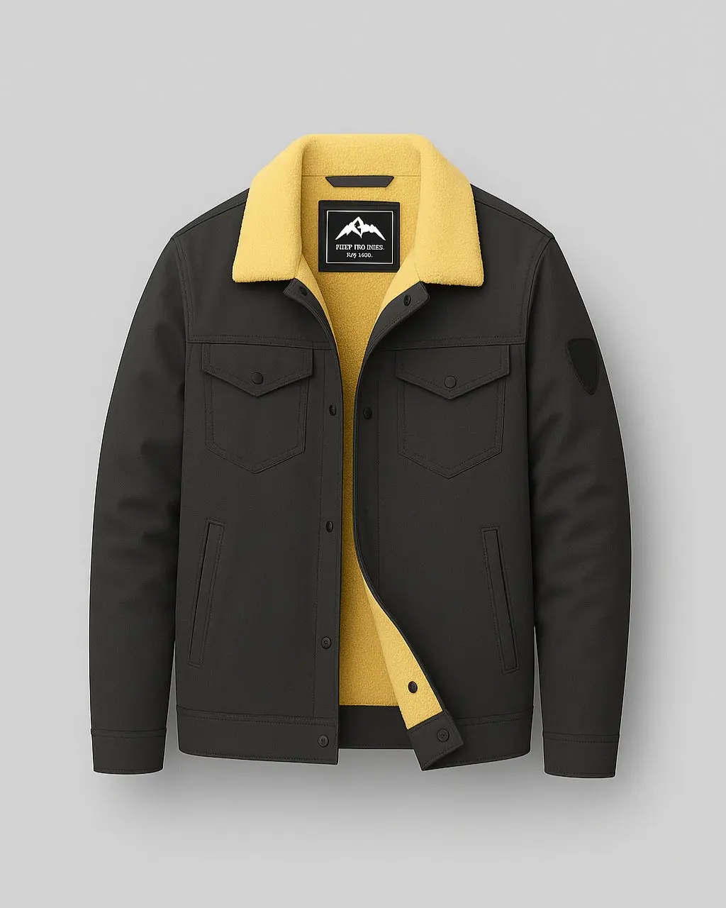 Men's Polyester Bomber Jacket with Button Fastening - Image 5