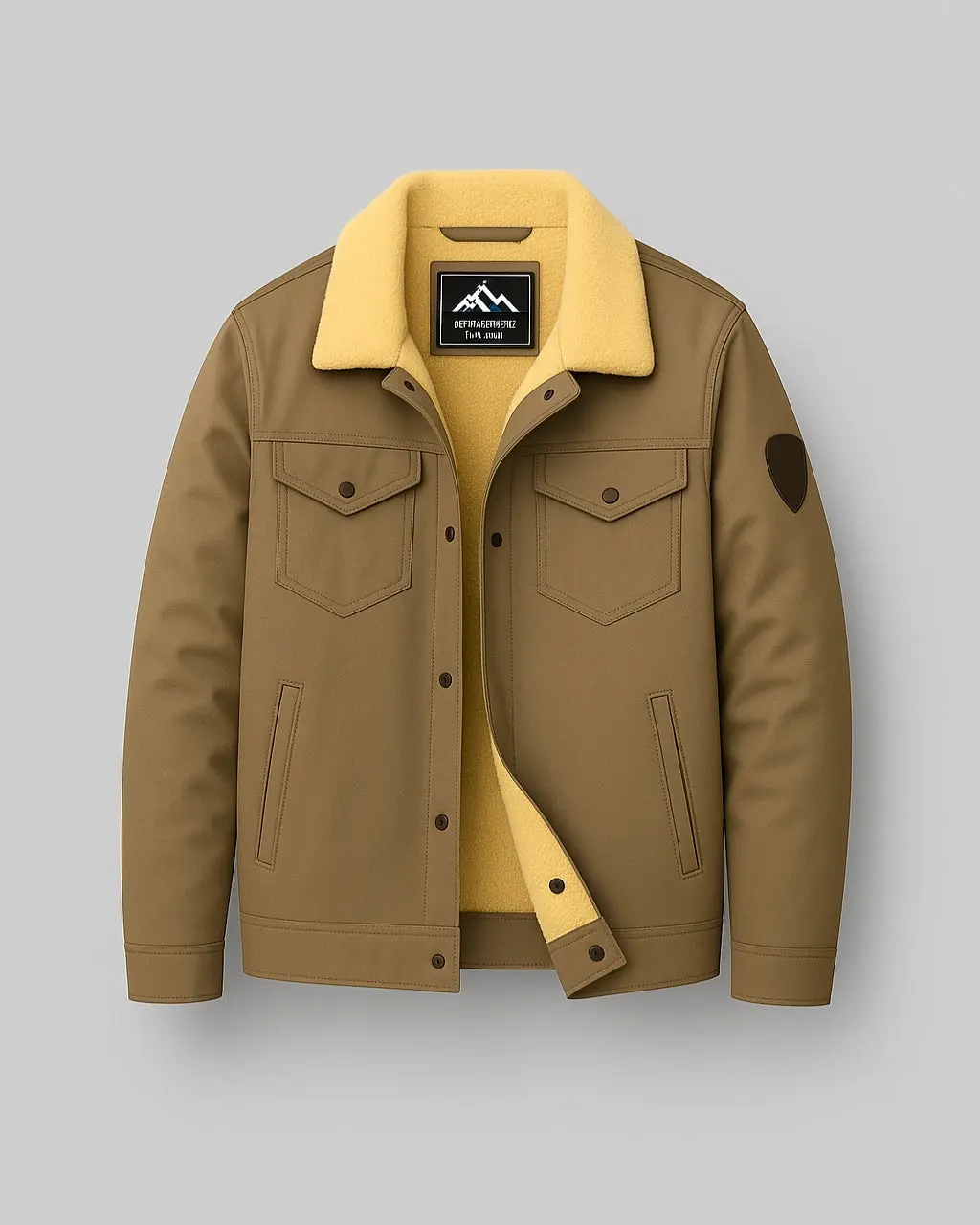 Men's Polyester Bomber Jacket with Button Fastening - Image 6