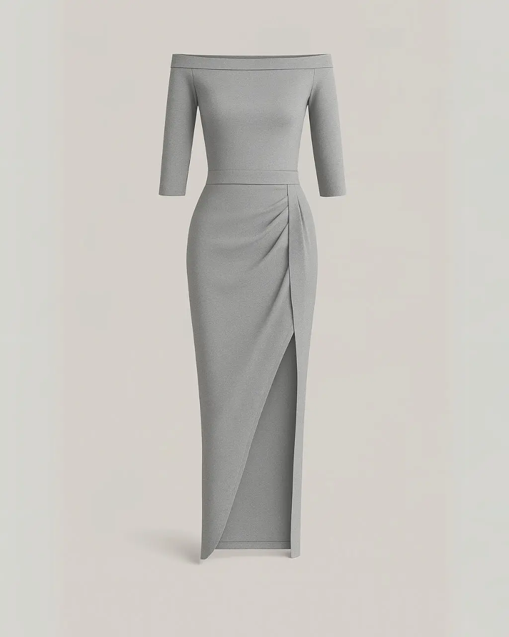 Long Glitter Dress with Short Sleeves made of Polyester - Image 4