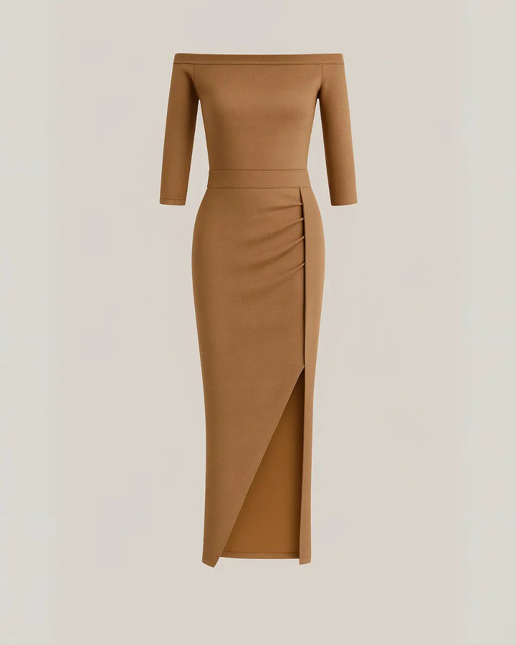 Long Glitter Dress with Short Sleeves made of Polyester - Image 6