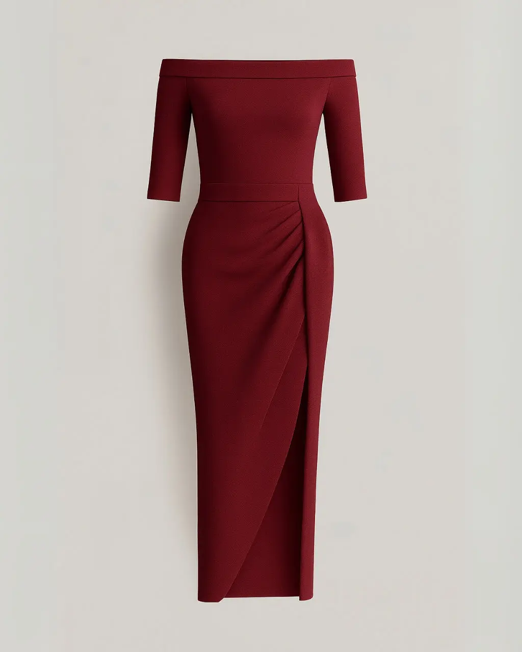 Long Glitter Dress with Short Sleeves made of Polyester - Image 8