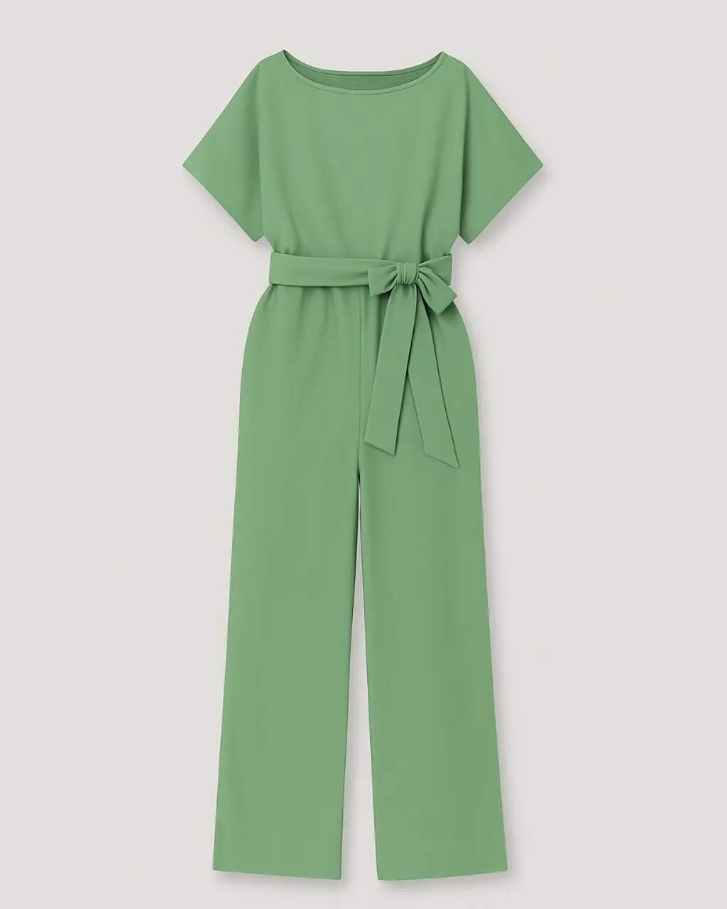 Women's Jumpsuit with Round Neck & Waistband made of Polyester - Image 5
