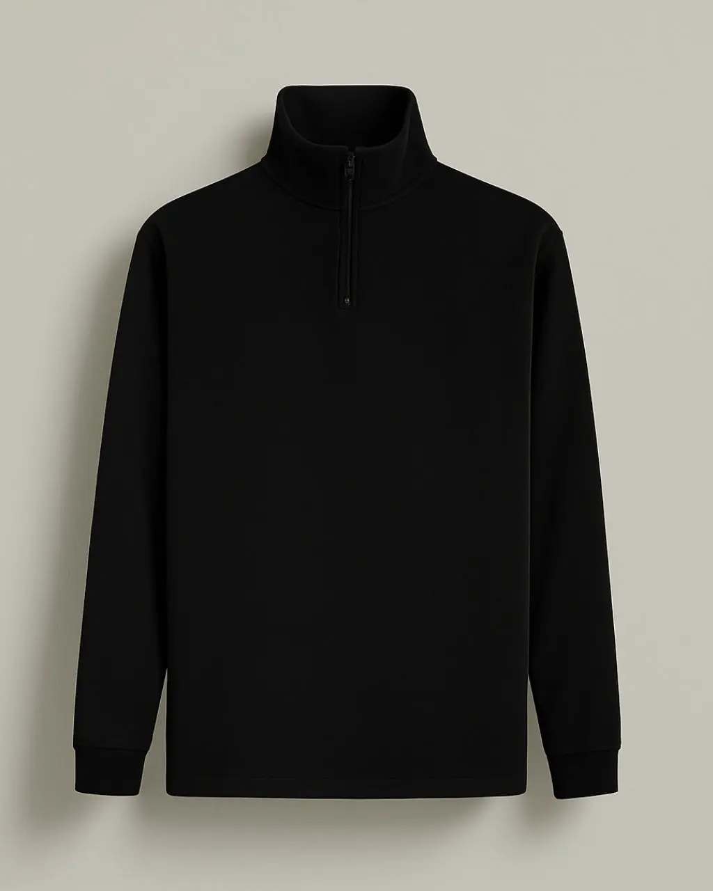 Men's Polyester Sweater with Half Zip & Low Collar - Image 4