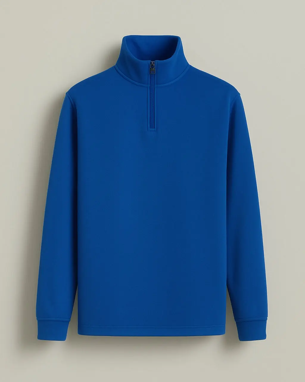 Men's Polyester Sweater with Half Zip & Low Collar - Image 5