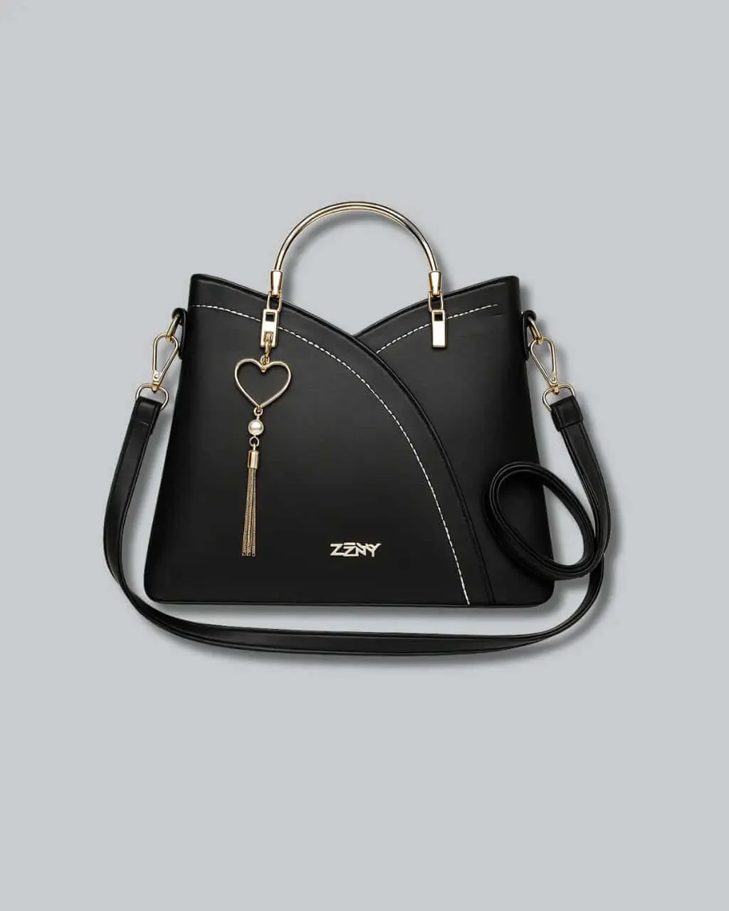 PU Leather Handbag with Detachable Shoulder Strap - Image 3