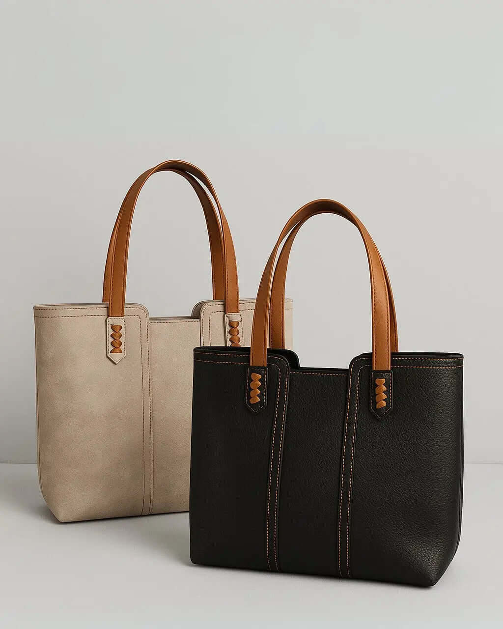 PU Leather Handbag with Handle & Zip Fastener - Image 3