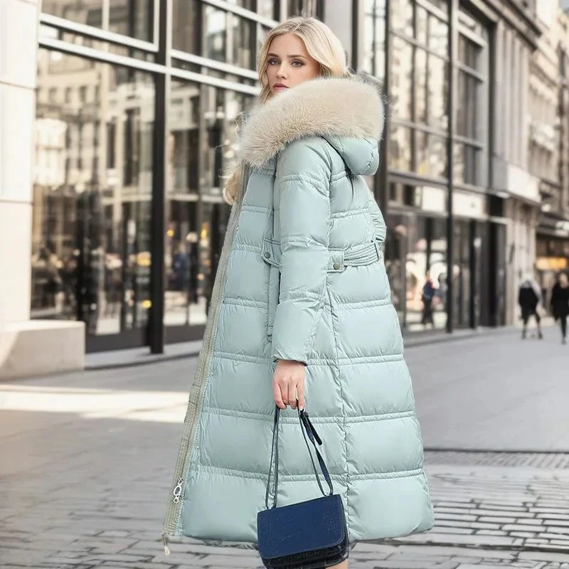 Rivka – Long Coat with Fur Collar and Adjustable Waistband - Image 5