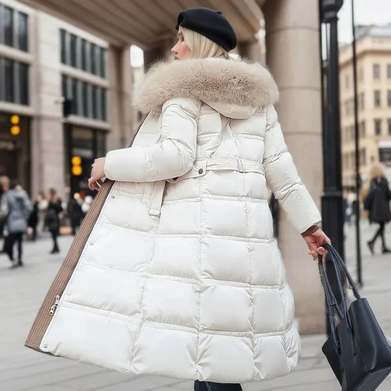 Rivka – Long Coat with Fur Collar and Adjustable Waistband - Image 8