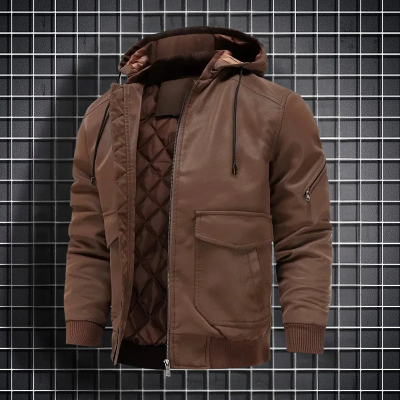 Roman – Men's Hooded Jacket with Zipper and Pockets - Image 3