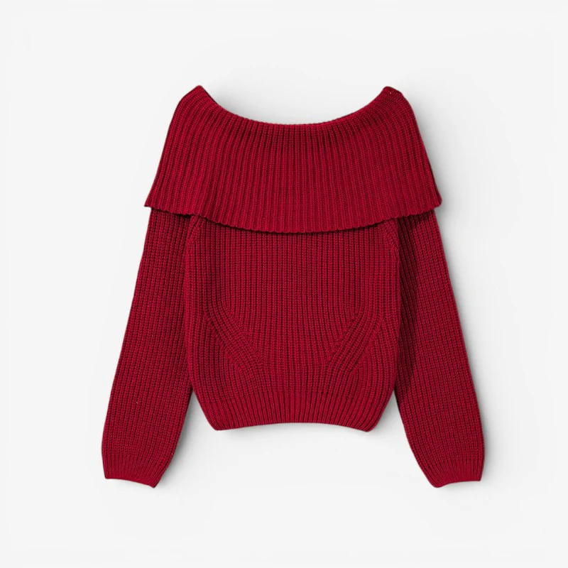 Rose – Women's Sweater with Button Detail & Round Neck