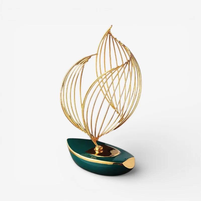 SailOra – Decorative Boat Sculpture with Floral Sails - Image 2