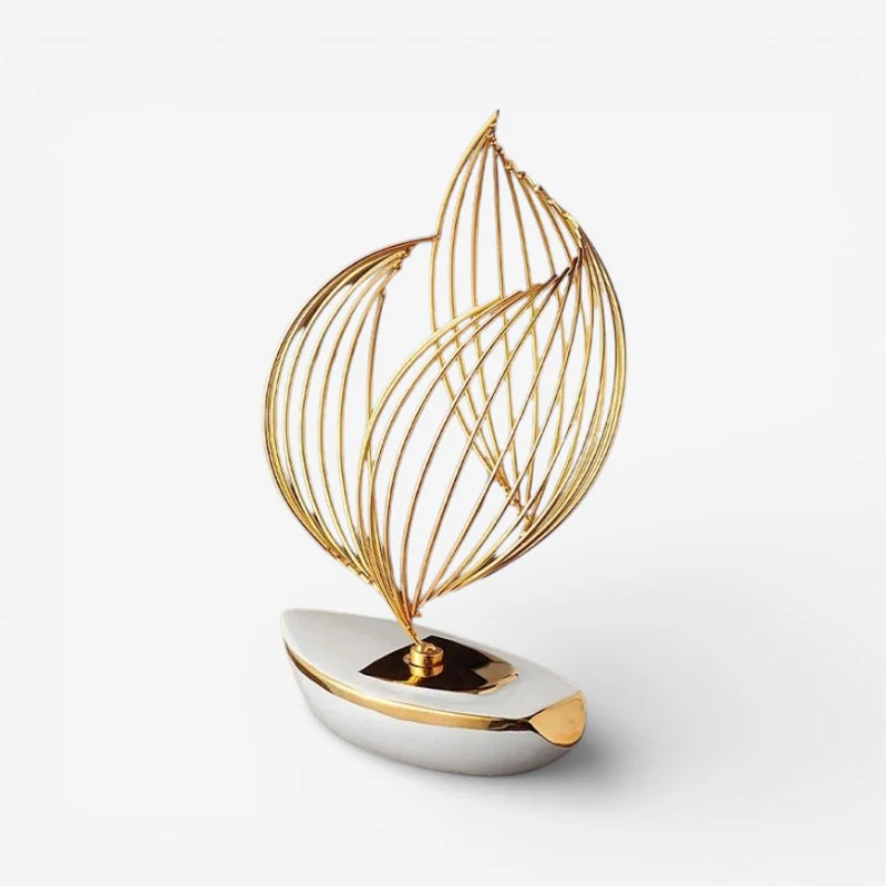 SailOra – Decorative Boat Sculpture with Floral Sails - Image 3