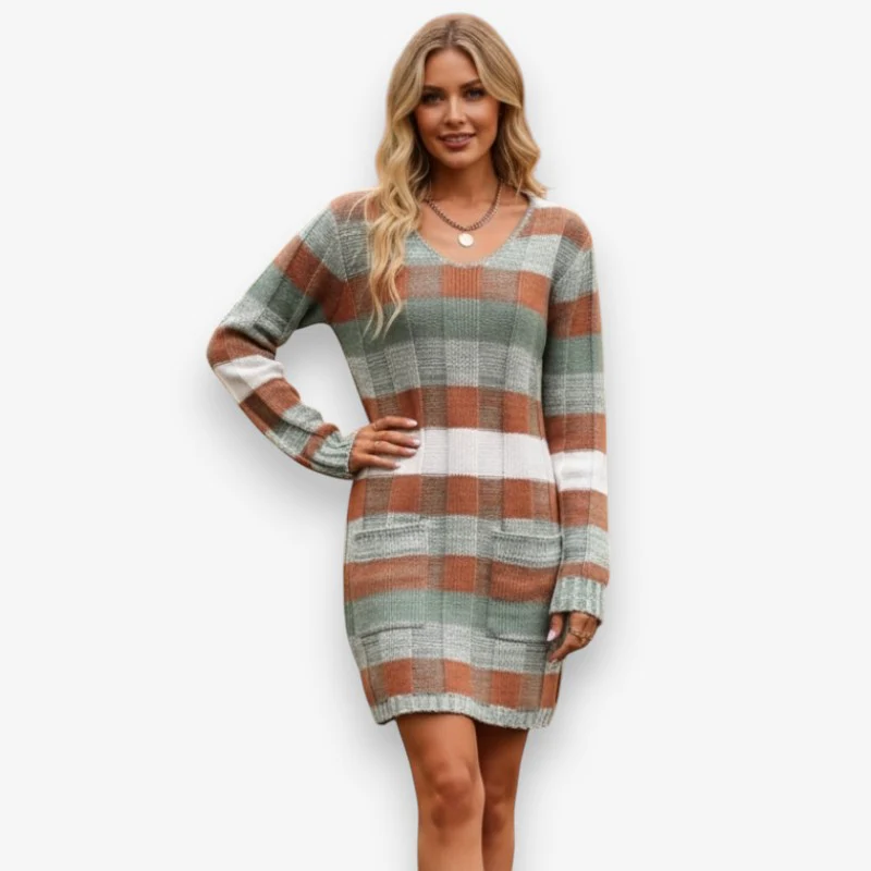 Sara – Women's Long Sleeve V-Neck Sweater - Image 2