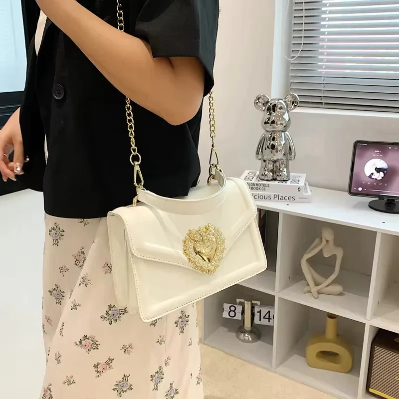Sarah – Handbag with Adjustable Strap & Heart Closure - Image 7