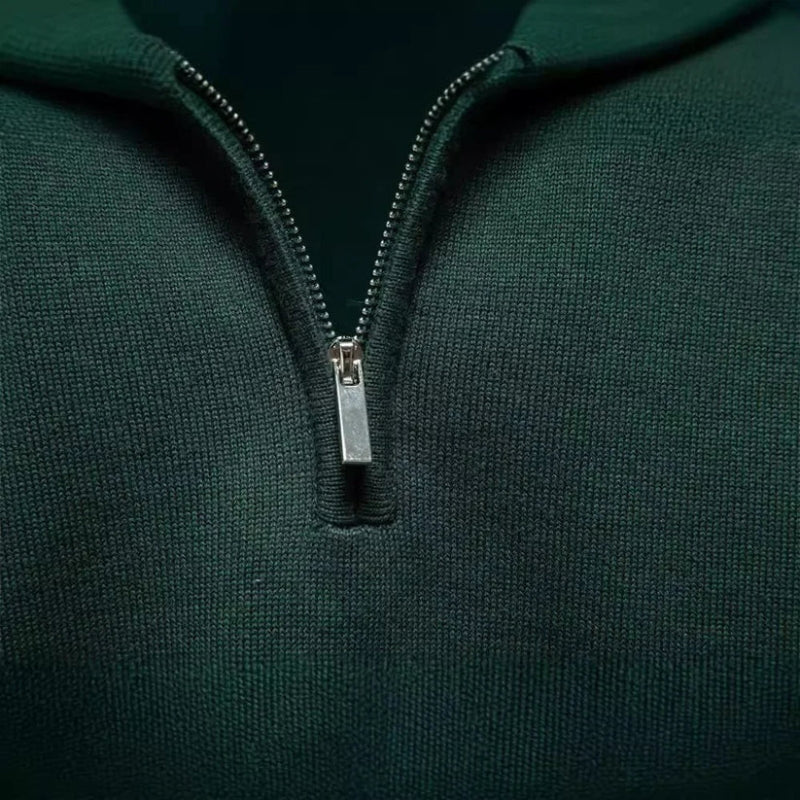 Sennor – Slim-fit Sweater with Zip Fastener at Collar & Long Sleeves - Image 7