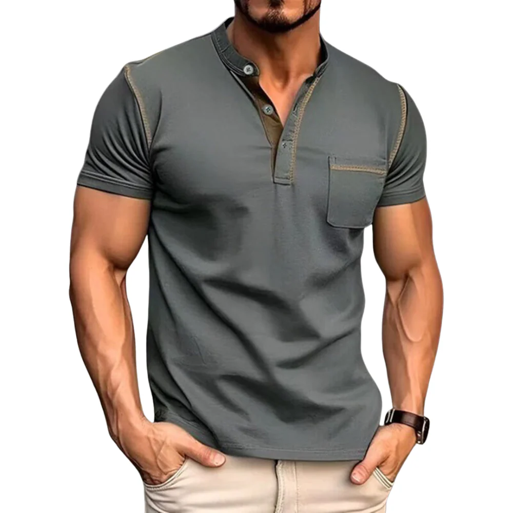 Siebe – Slim Fit Shirt with Short Sleeves and Chest Pocket | Front Button Fastening | Minimalist Design for Everyday Use - Image 3