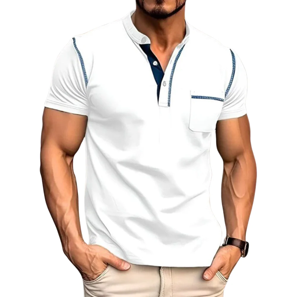 Siebe – Slim Fit Shirt with Short Sleeves and Chest Pocket | Front Button Fastening | Minimalist Design for Everyday Use - Image 5