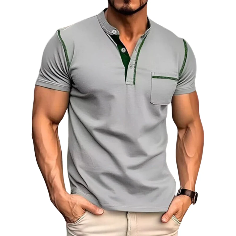 Siebe – Slim Fit Shirt with Short Sleeves and Chest Pocket | Front Button Fastening | Minimalist Design for Everyday Use - Image 6