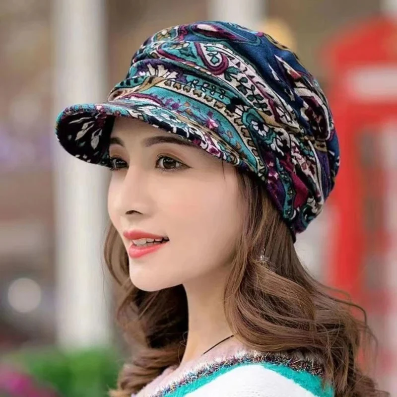 Sienna – Round Cap with Foldable and Floral Pattern - Image 10