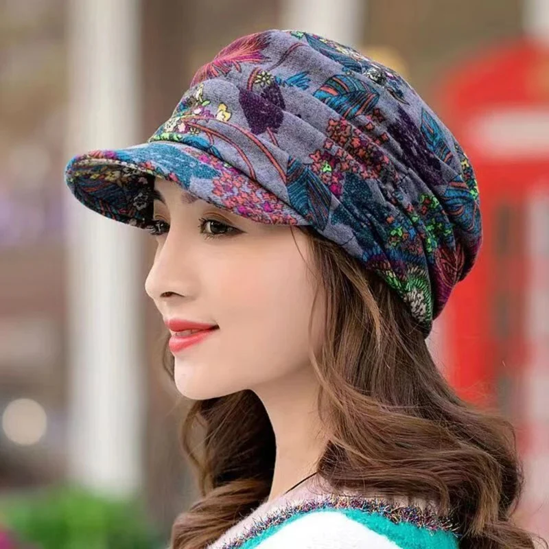 Sienna – Round Cap with Foldable and Floral Pattern - Image 8
