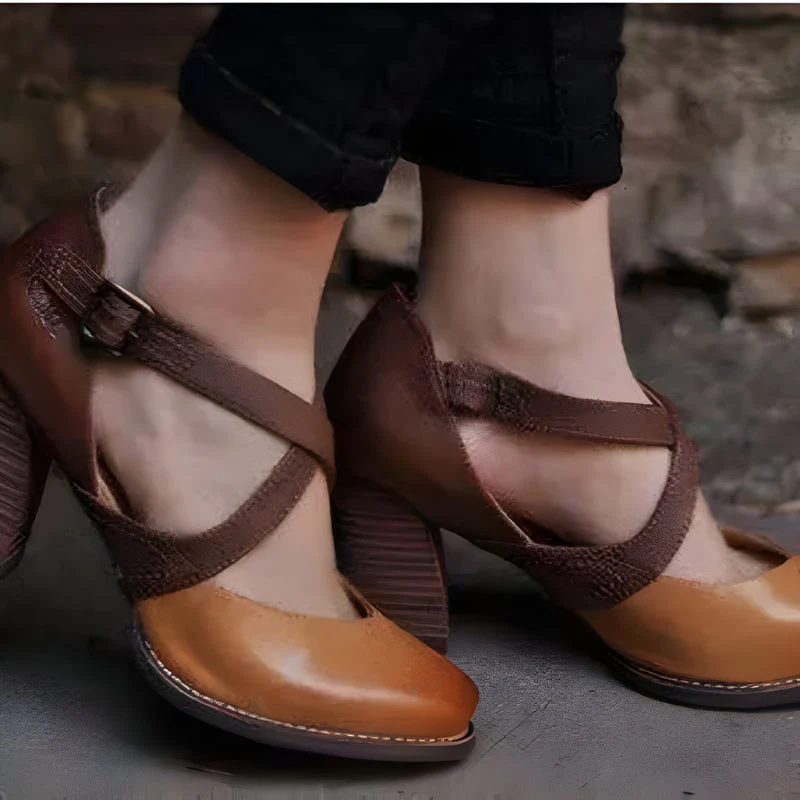 Sienna – Round Toe Shoes with Adjustable Buckle - Image 2