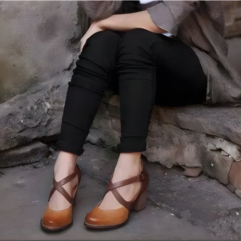 Sienna – Round Toe Shoes with Adjustable Buckle - Image 4