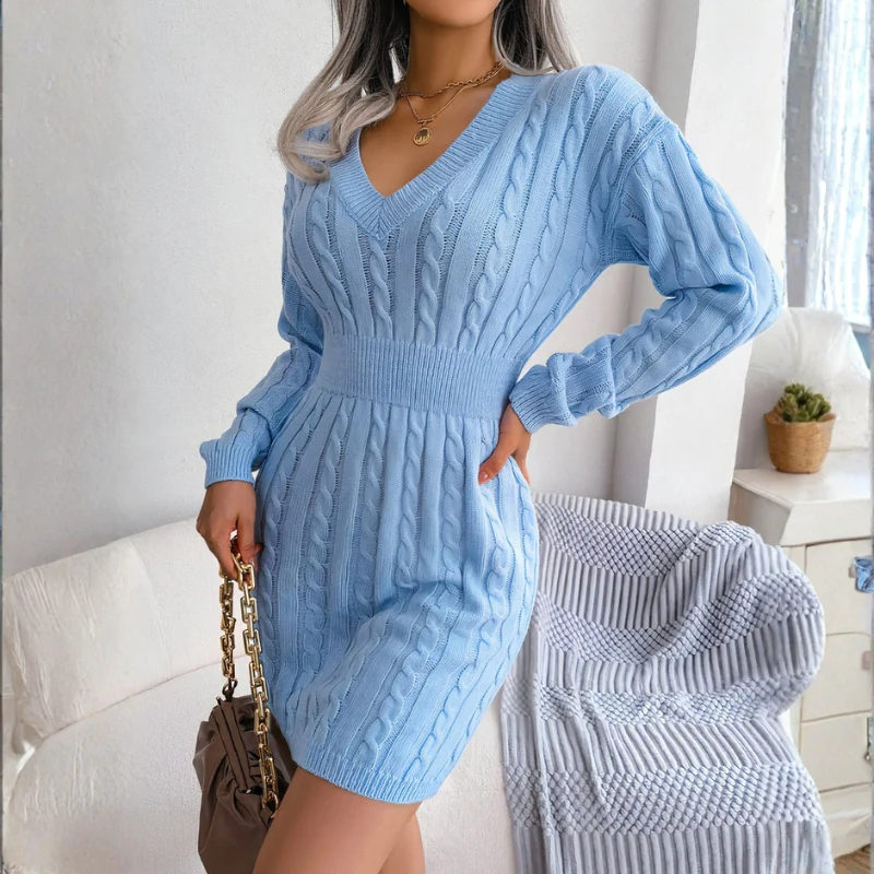 Sophia – Knitted Sweater with Long Sleeves and Ribbed Hem - Image 6