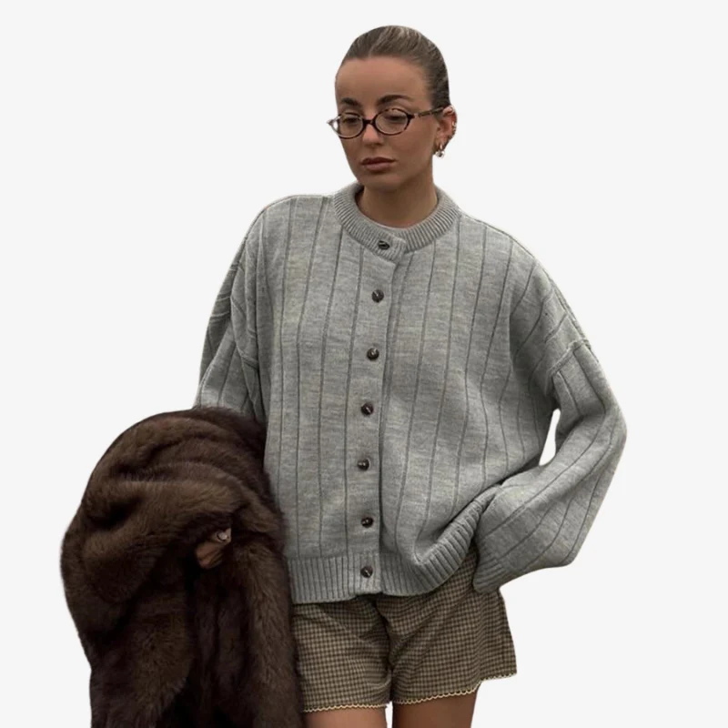 Sophia – Women's Long Sleeve Button-Up Cardigan - Image 2