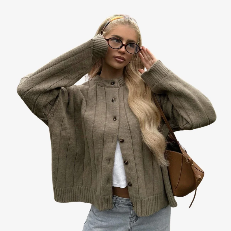 Sophia – Women's Long Sleeve Button-Up Cardigan - Image 3