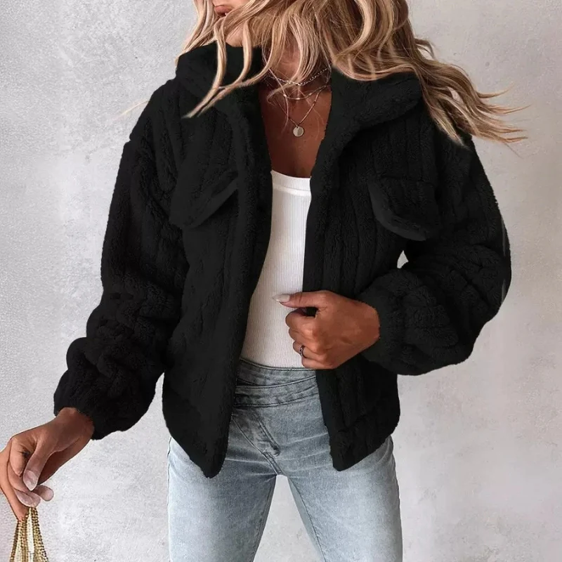 Sophia – Long Sleeve Coat with Turn-Down Collar and Button Closure - Image 6