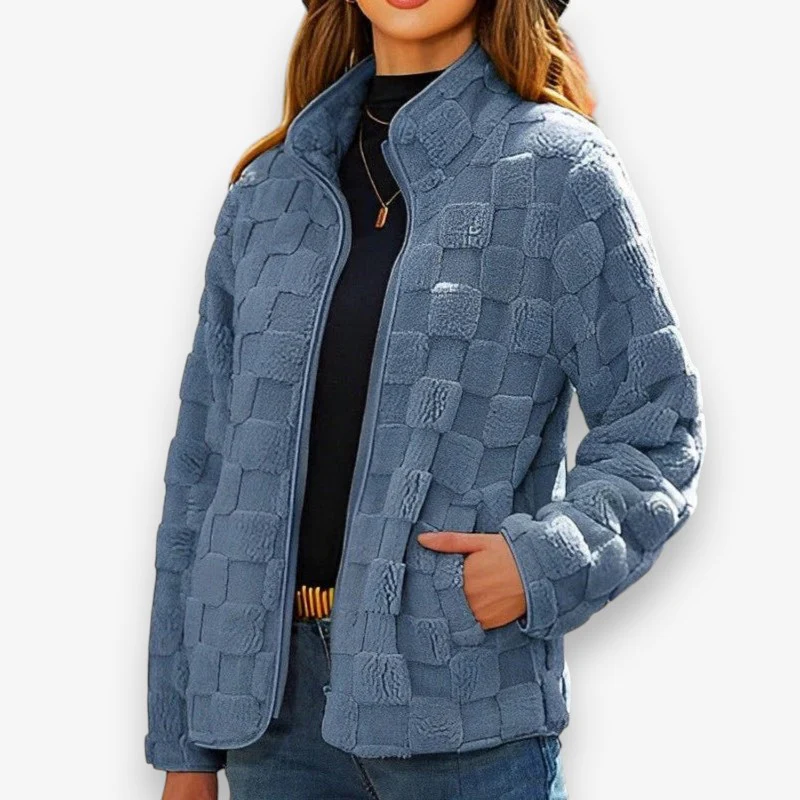 Sophia – Long Sleeve Jacket with Zipper and Stand-Up Collar - Image 5