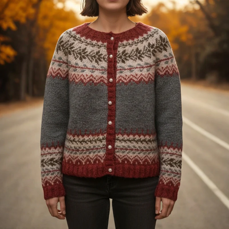 Sophia – Women's Long Sleeve Button-Down Sweater - Image 3