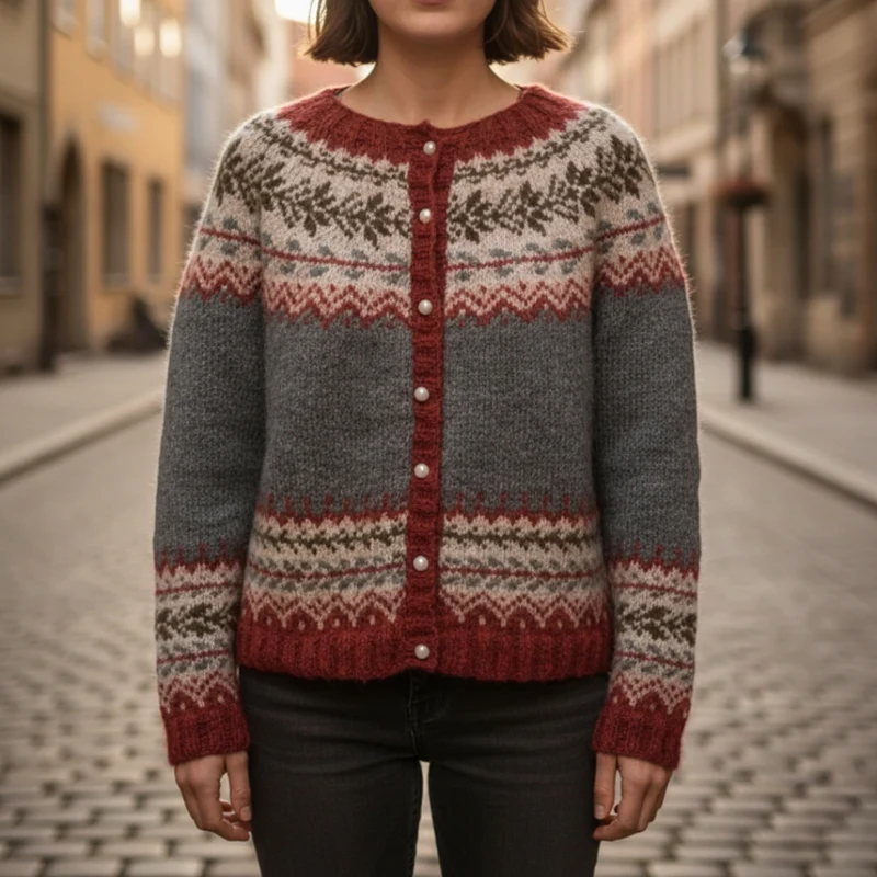 Sophia – Women's Long Sleeve Button-Down Sweater - Image 4