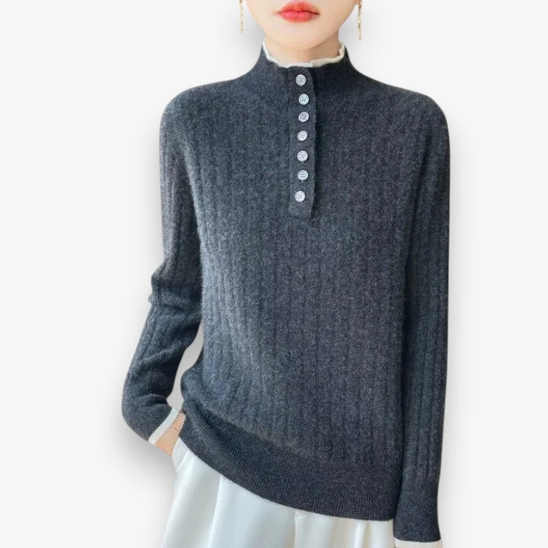 Sophia – Long-Sleeved Sweater with Ribbed Cuffs