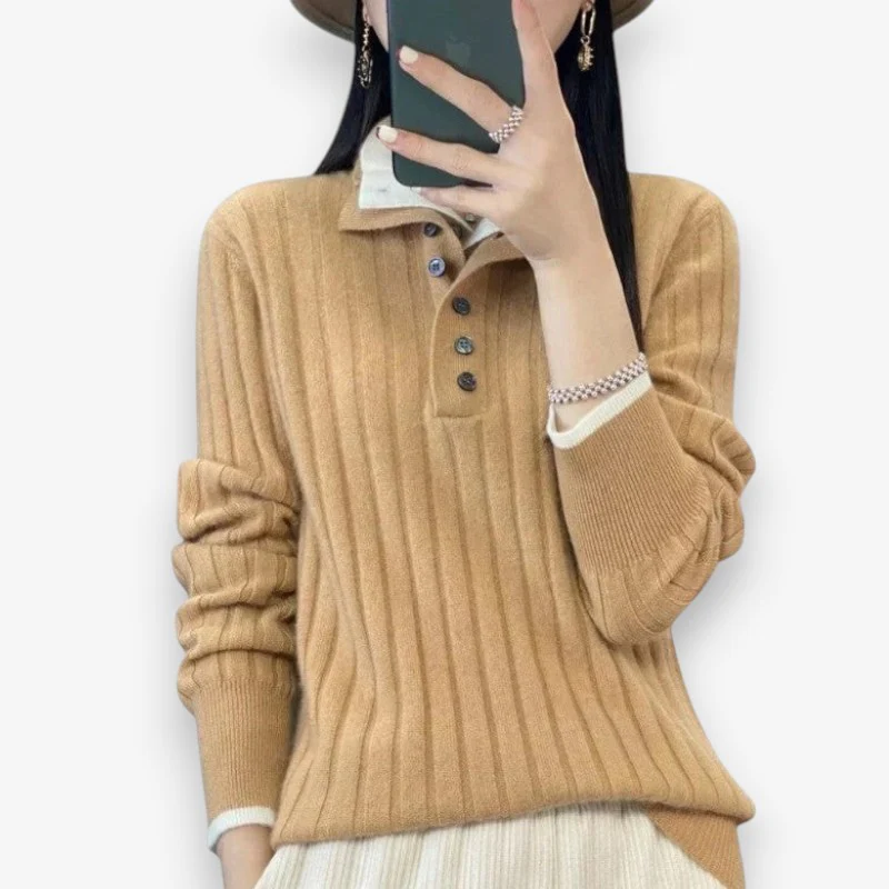 Sophia – Long-Sleeved Sweater with Ribbed Cuffs - Image 2