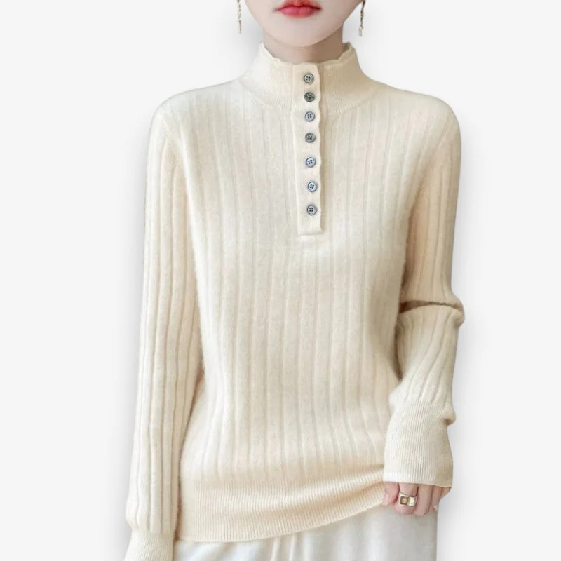 Sophia – Long-Sleeved Sweater with Ribbed Cuffs - Image 3