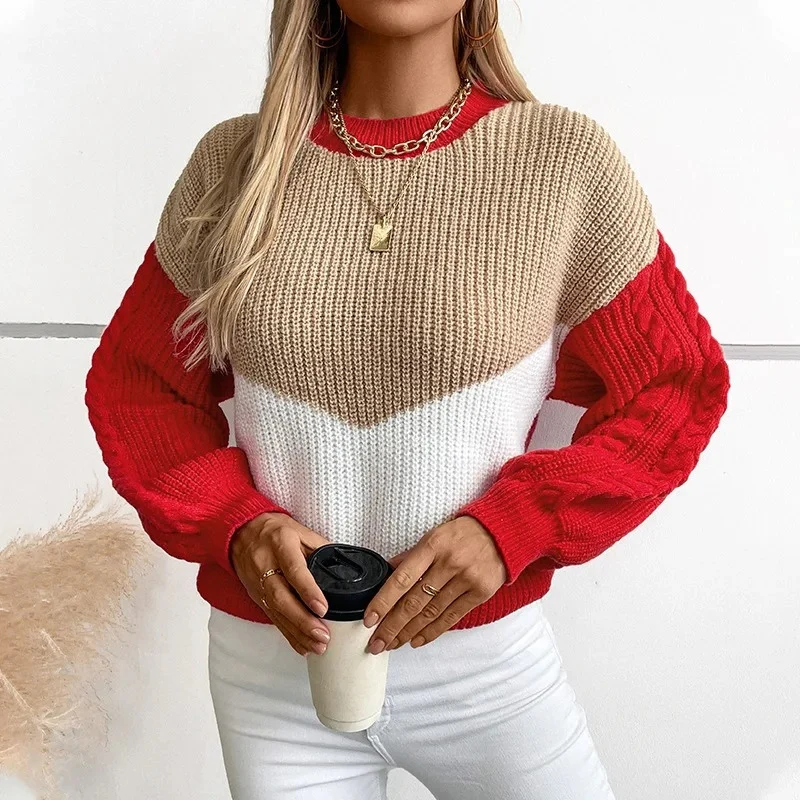 Sophia – Women's Crew Neck Sweater with Ribbed Hem - Image 6
